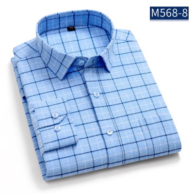 2021男装纯棉格子衬衫M568-8