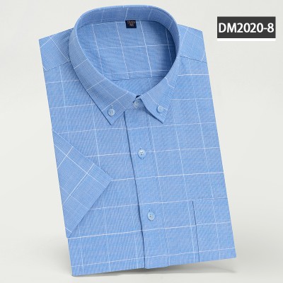 短袖纯棉格子衬衫DM2020-8