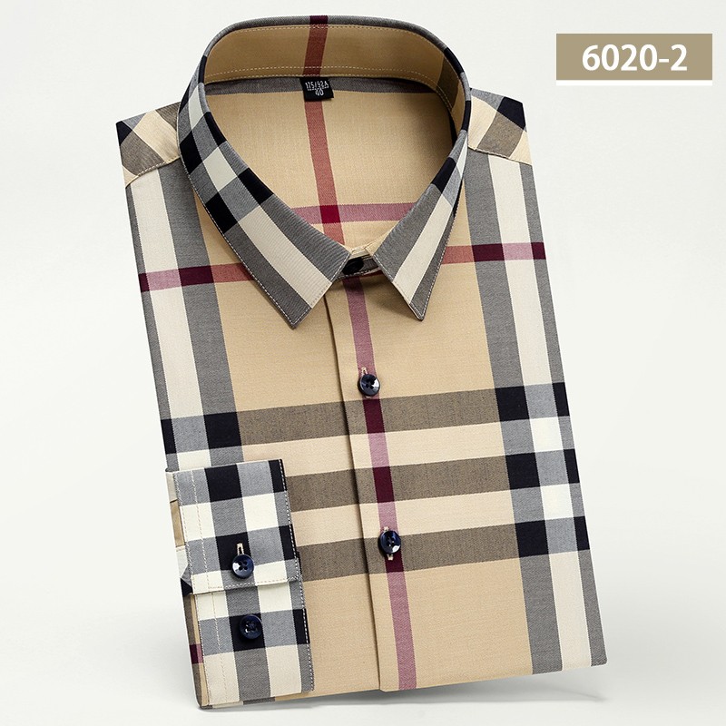 秋季男士格子衬衫6020-2