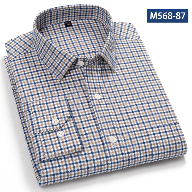 纯棉磨毛格子衬衫M568-87